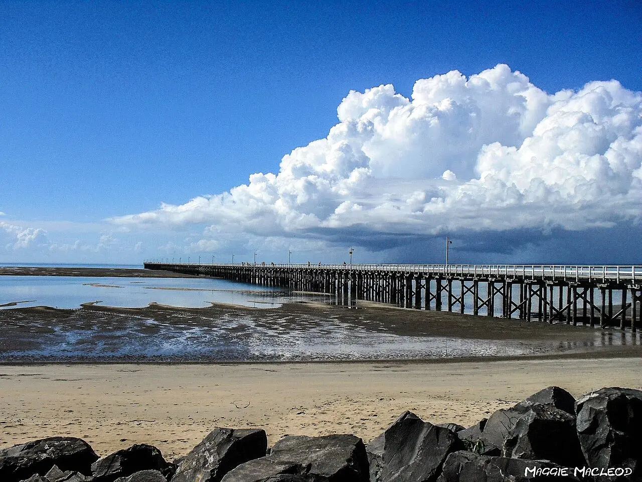 Urangan Pier beneath changing coastal cloud